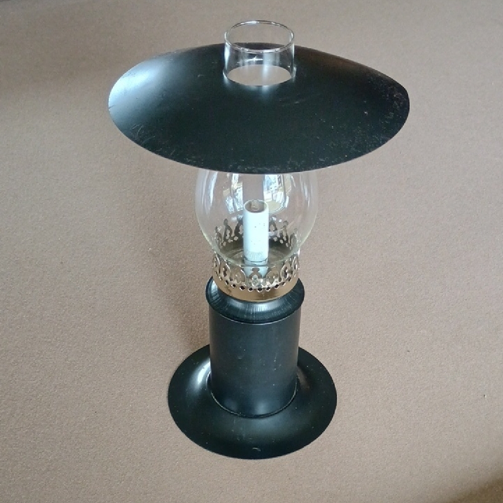 Vintage Black and Brass Lantern Table Accent